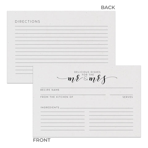 Newlywed Recipe Cards, Water Resistant