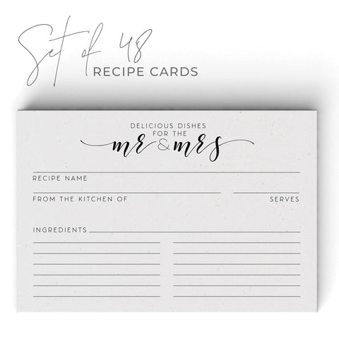 Newlywed Recipe Cards, Water Resistant