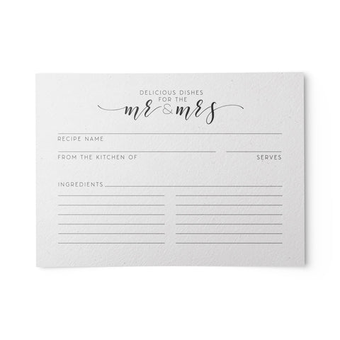 Newlywed Recipe Cards, Water Resistant