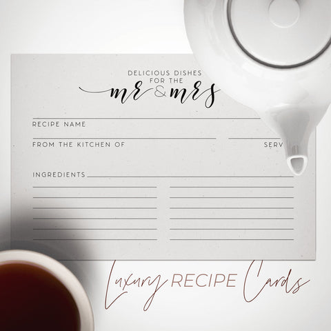 Newlywed Recipe Cards, Water Resistant