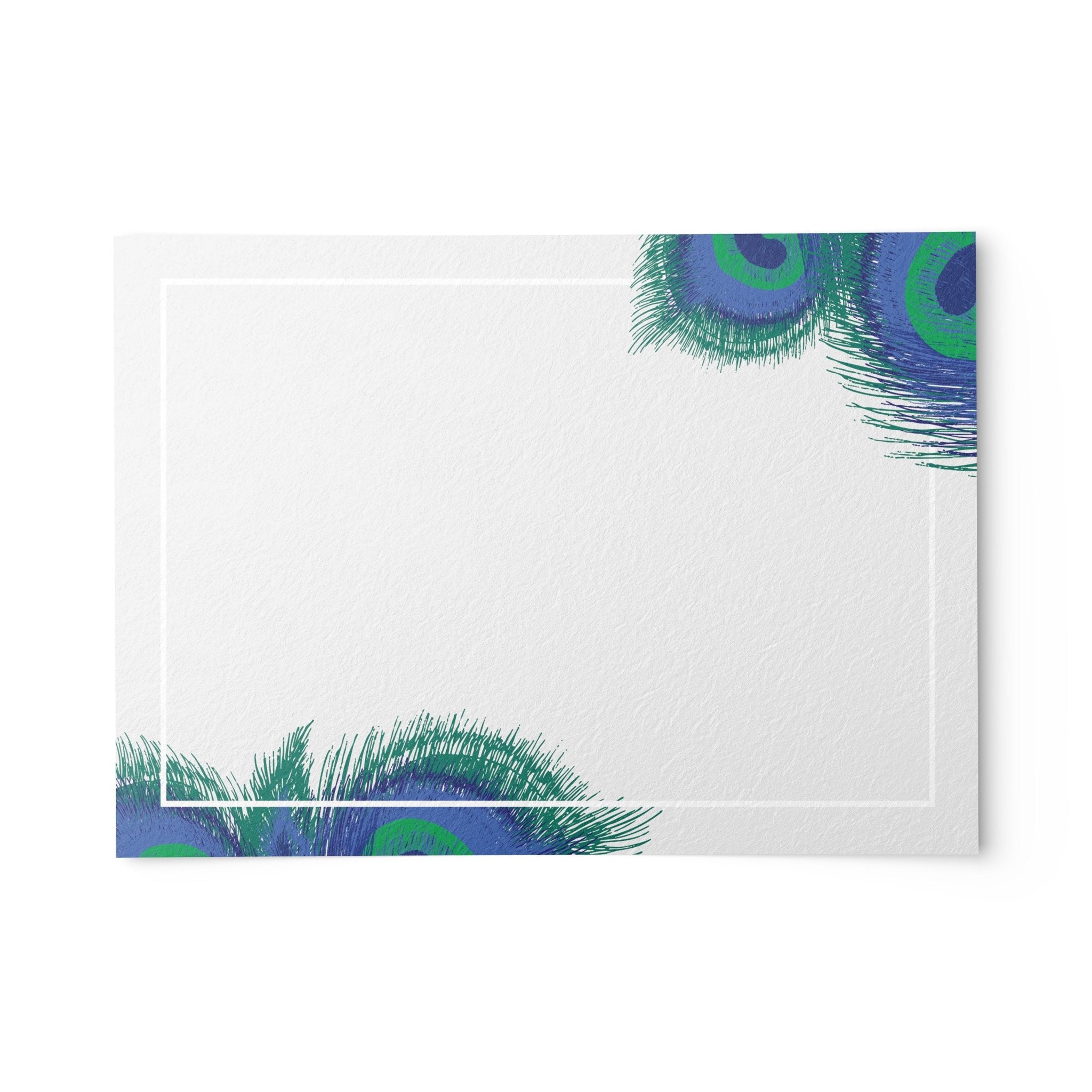 Peacock Feather Note Cards, 4 x 6 inches, Set of 50 – dashleigh