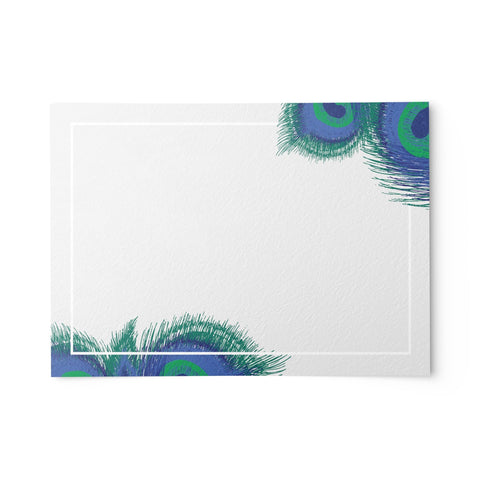 Peacock Feather Note Cards, 4 x 6 inches, Set of 50