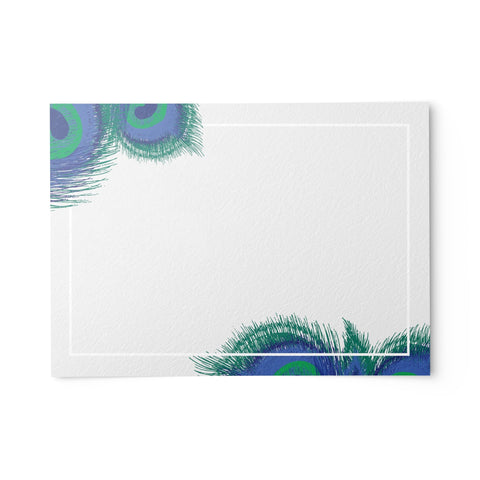 Peacock Feather Note Cards, 4 x 6 inches, Set of 50