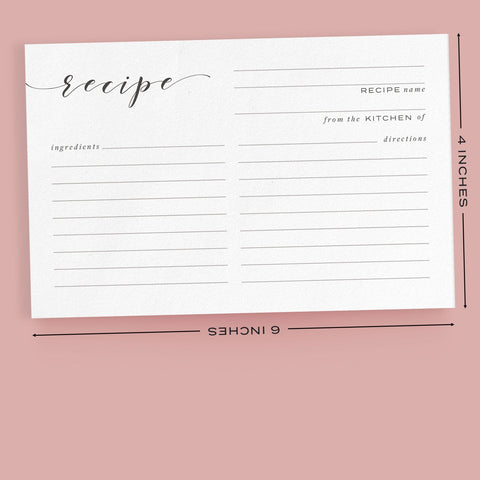 Recipe Card Notepad, 4x6 inches