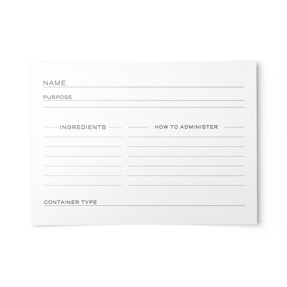 Recipe Cards for Aromatherapy and Essential Oil Blends, 4 x 6 inch
