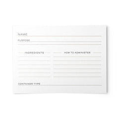 Recipe Cards for Aromatherapy and Essential Oil Blends, 4 x 6 inch