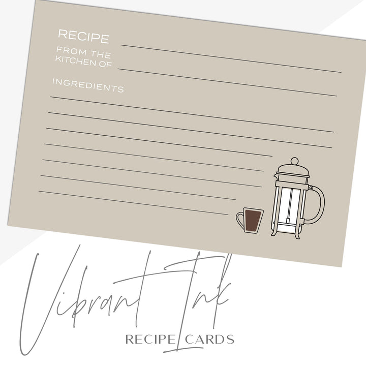 Retro Coffee Recipe Cards, Water Resistant - dashleigh - Recipe Card