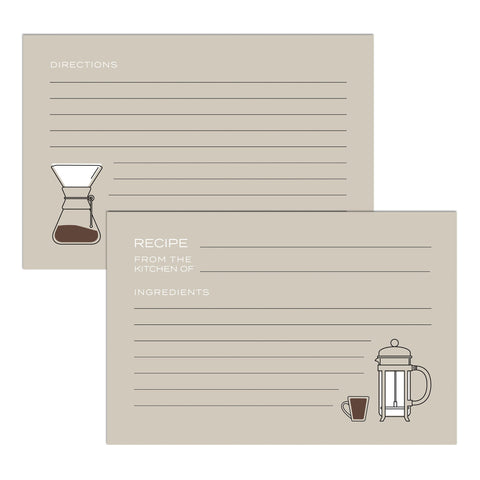 Retro Coffee Recipe Cards, Water Resistant