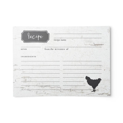 Rustic Farmhouse Chicken Recipe Cards, Water Resistant