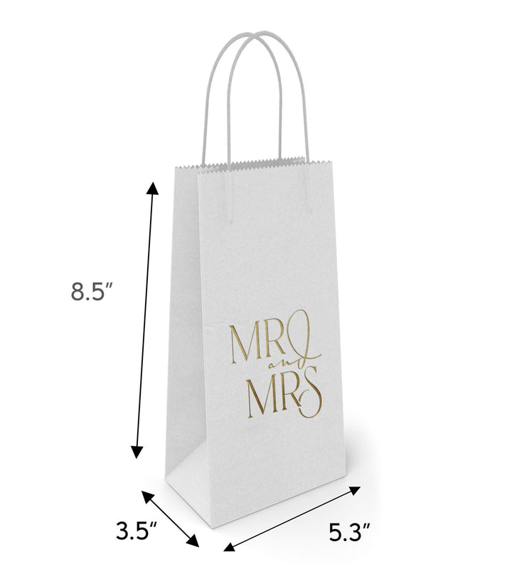 Set of 6 "Mr and Mrs" Gold Foil Stamped Bags - dashleigh - Gift Bags