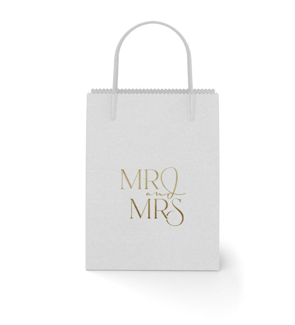 Set of 6 "Mr and Mrs" Gold Foil Stamped Bags - dashleigh - Gift Bags