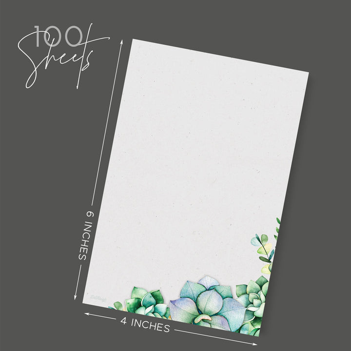 Succulents Notepad, 4x6 in - dashleigh - Notepads