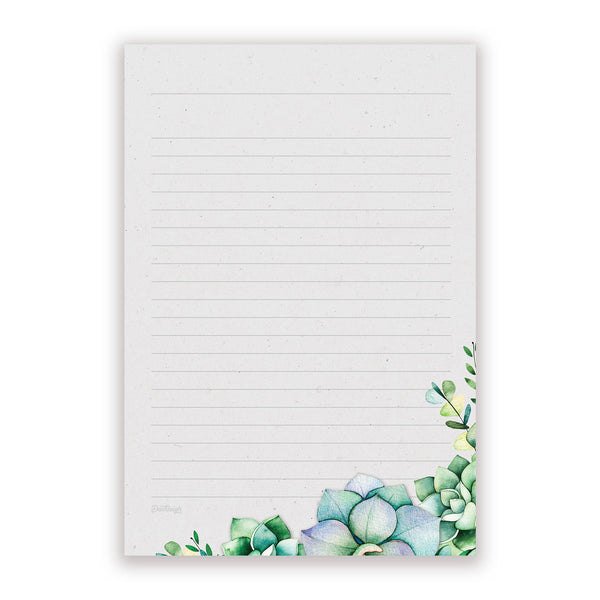 Succulents Notepad, Lined, 5.5 x 8.5 in - dashleigh - Notepads