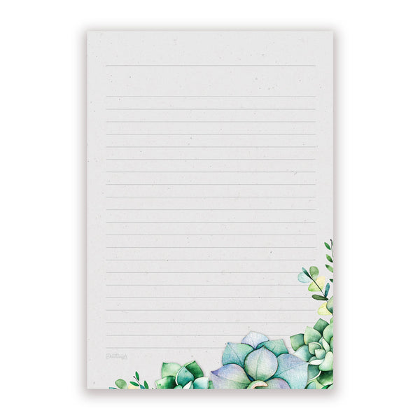 succulent stationery Succulents Notepad, Lined, 5 x 8 in – dashleigh
