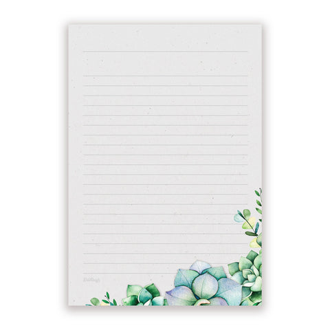 Succulents Notepad, Lined, 5.5 x 8.5 in