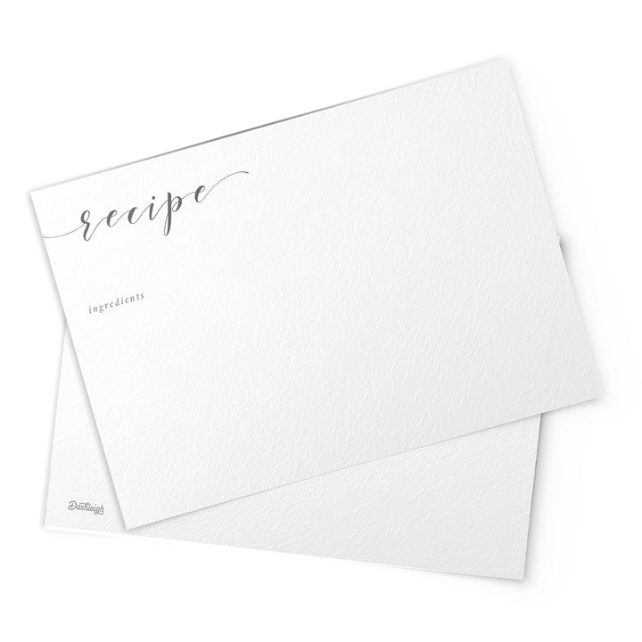 Elegant Unlined and Printable Recipe Cards (Set of 50) - Customize Your ...