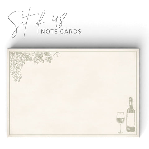 Vineyard Note Cards, 4 x 6 inches, Set of 48