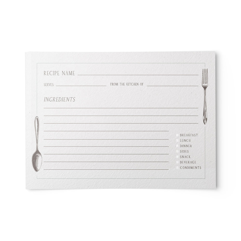 Vintage Kitchen Recipe Cards, Set of 48, 4x6 inches, Water Resistant