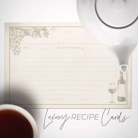 Wine & Vineyard Recipe Cards, Water Resistant