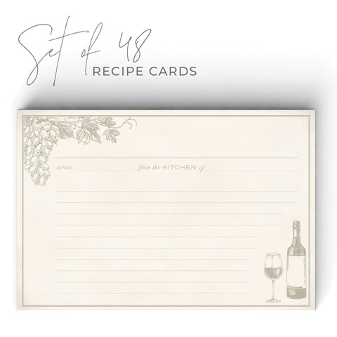 Wine & Vineyard Recipe Cards, Water Resistant