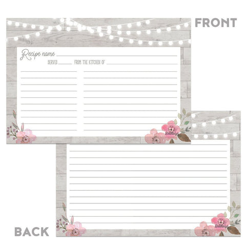 Wood and Lights Grey Recipe Cards, Water Resistant